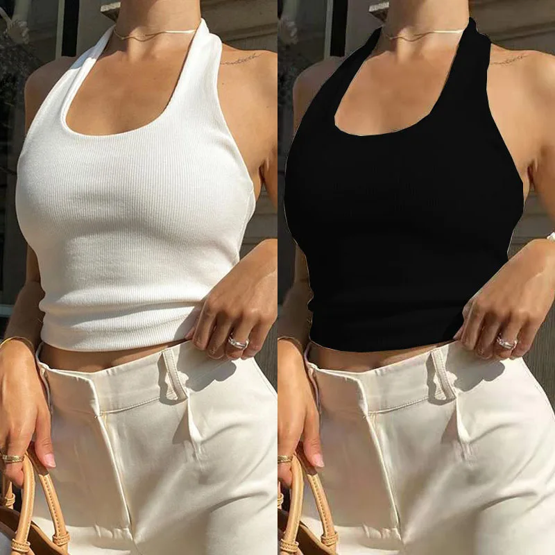 Sexy Halter backless Slim Female Crop Top Camisole Summer Wireless Bralette Crochet Top Solid Color Basic Bar party U type
Sexy Halter backless Slim Female Crop Top Camisole Summer Wireless Bralette Crochet Top Solid Color Basic Bar party U type