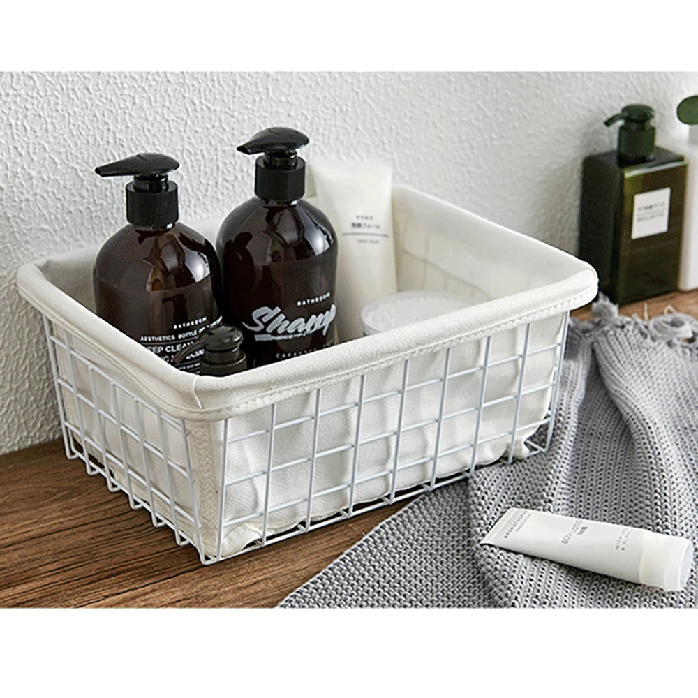 Living Room Kitchen Wrought Iron Storage Basket Storage Bathroom Desktop Finishing Cosmetics Small Basket
Living Room Kitchen Wrought Iron Storage Basket Storage Bathroom Desktop Finishing Cosmetics Small Basket