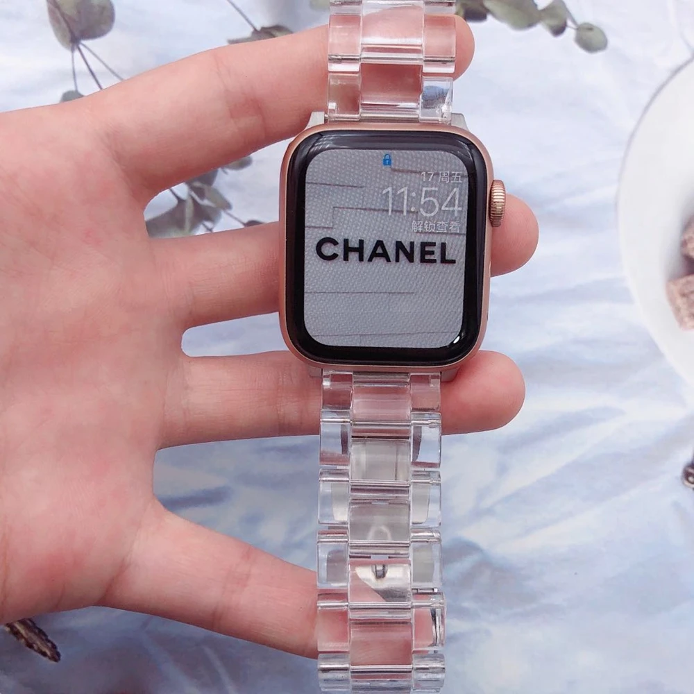 high quality Resin Loop for iwatch Band transparent series se 6 5 4 3 2 1 40mm 44mm Strap for Apple Watch 38mm 42mm
high quality Resin Loop for iwatch Band transparent series se 6 5 4 3 2 1 40mm 44mm Strap for Apple Watch 38mm 42mm
