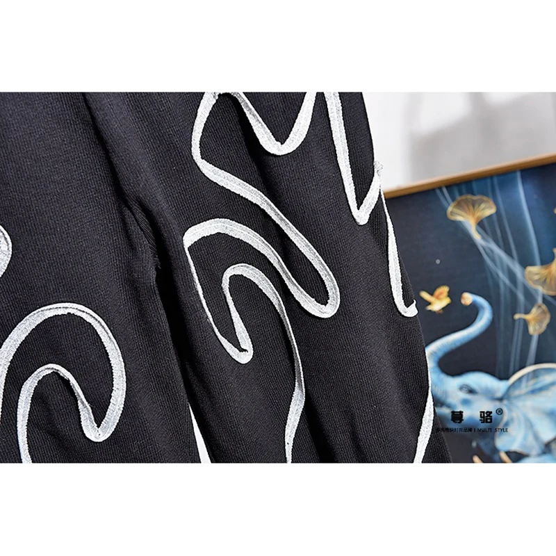 Autumn New Fashion Embroidery Knit Tracksuit Women Two Piece Set Loose Black V-neck Cardigan Sweater Pencil Pants Outfits Female
Autumn New Fashion Embroidery Knit Tracksuit Women Two Piece Set Loose Black V-neck Cardigan Sweater Pencil Pants Outfits Female
