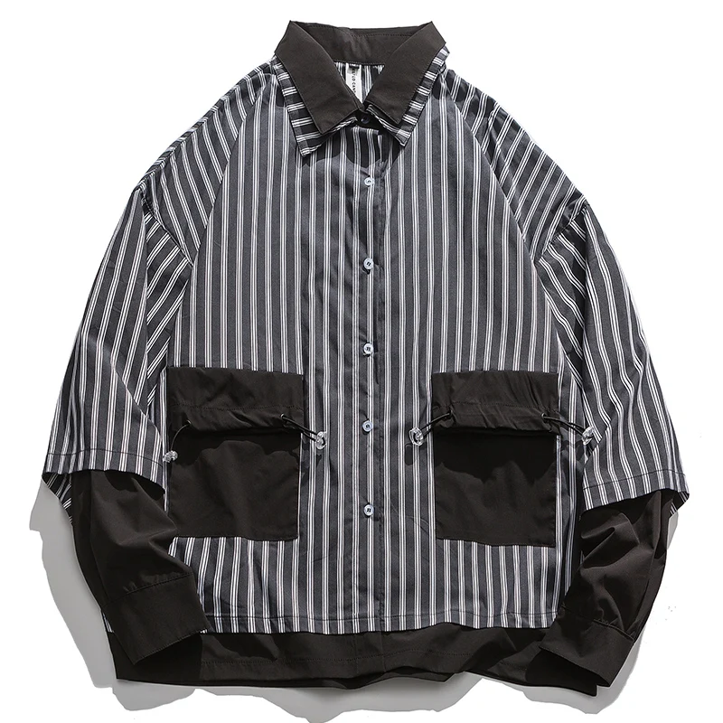 Новое прибытие High Street Simulation II полосатые Лоскутные мужские рубашки с отложным воротником повседневные Индивидуальные топы с длинными рукав... 
Новое прибытие High Street Simulation II полосатые Лоскутные мужские рубашки с отложным воротником повседневные Индивидуальные топы с длинными рукав...