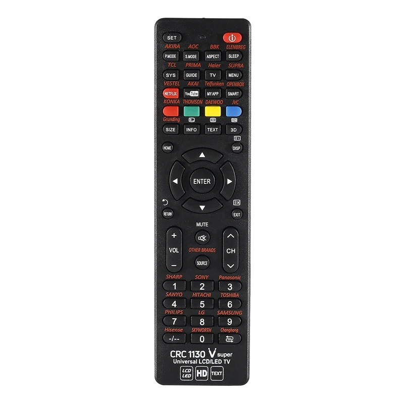 Retail TV Remote Control Global Universal CRC 1130V LCD/LED TV Universal Remote Control Can Be One-Key Pairing English Version
Retail TV Remote Control Global Universal CRC 1130V LCD/LED TV Universal Remote Control Can Be One-Key Pairing English Version