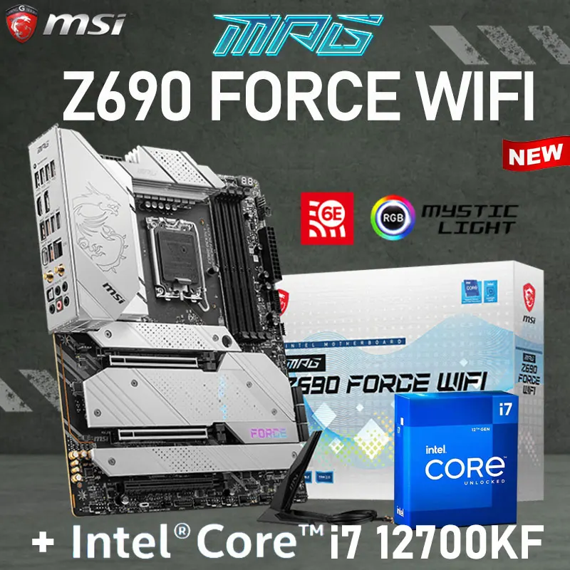 LGA1700 12th Intel Core i7 12700KF Combo+MSI MPG Z690 FORCE WIFI Motherboard DDR5 128GB M.2 PCI-E 5.0 Z690 Placa-mãe Desktop ATX
LGA1700 12th Intel Core i7 12700KF Combo+MSI MPG Z690 FORCE WIFI Motherboard DDR5 128GB M.2 PCI-E 5.0 Z690 Placa-mãe Desktop ATX