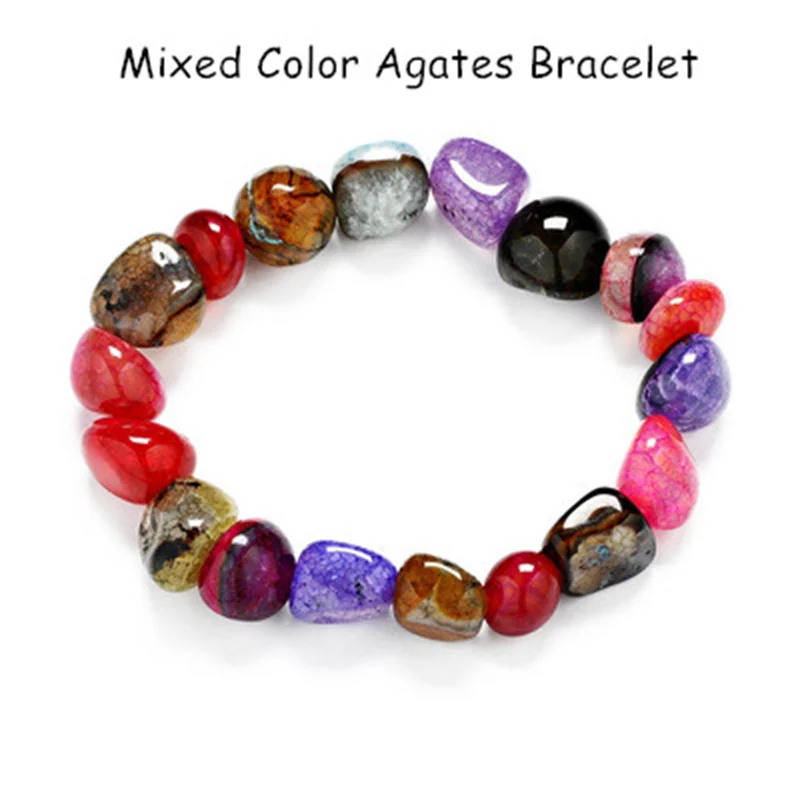 New Fashion Random Colorful Crackled Irregular Natural Gemstoness Bracelet Irregular Mixed Color Agates Bracelet Unisex Gift
New Fashion Random Colorful Crackled Irregular Natural Gemstoness Bracelet Irregular Mixed Color Agates Bracelet Unisex Gift