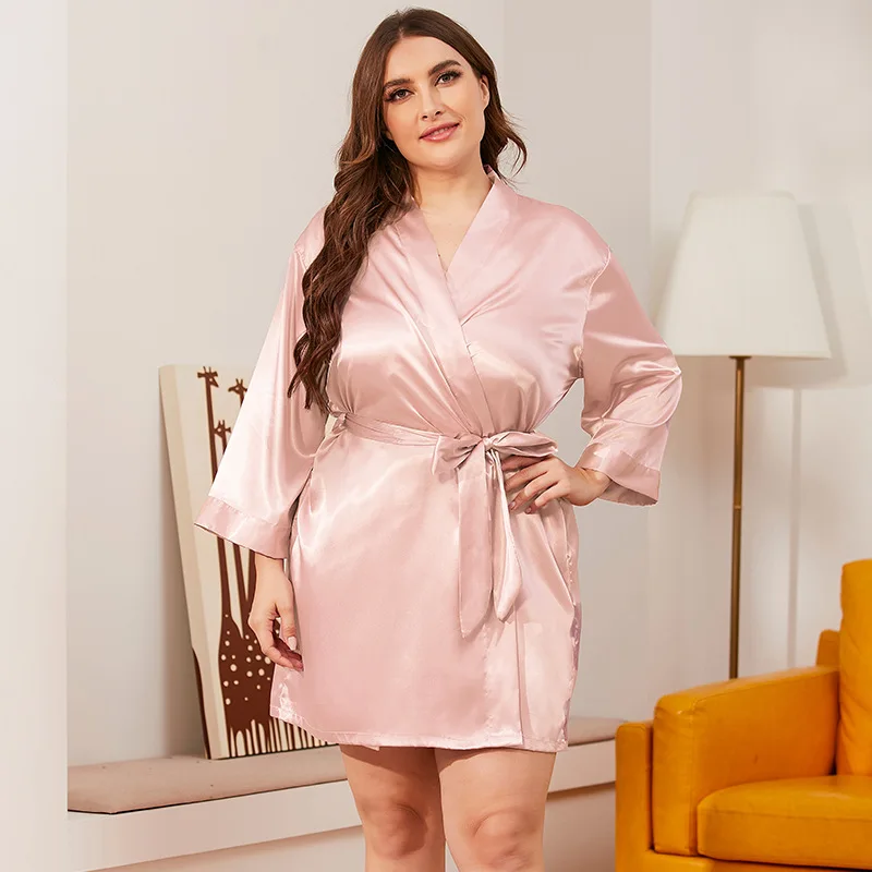 Ice Silk Women Robe Sleep Suit Female Big Size Long Sleeve Night Gown V-Neck Sleepwear Home Nightwear Spring Nightdress Pajamas
Ice Silk Women Robe Sleep Suit Female Big Size Long Sleeve Night Gown V-Neck Sleepwear Home Nightwear Spring Nightdress Pajamas