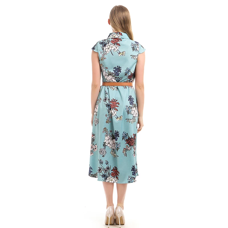 Summer Bohemia Floral Printing Dress Women Short Sleeve Beach Dress with Waistband Dress Turn Down Collar Vestidos Casual Loose
Summer Bohemia Floral Printing Dress Women Short Sleeve Beach Dress with Waistband Dress Turn Down Collar Vestidos Casual Loose
