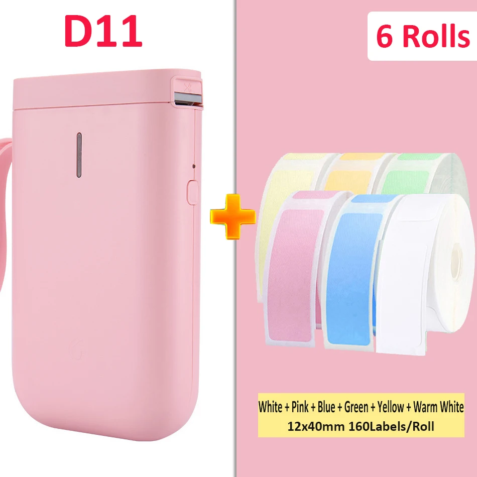 Pink Niimbot Label printer add 6Rolls D11 Price Sticker Portable BT Thermal Label Printer Home and Office use USB Cable
Pink Niimbot Label printer add 6Rolls D11 Price Sticker Portable BT Thermal Label Printer Home and Office use USB Cable