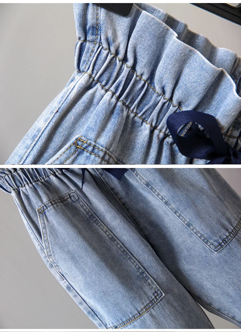 Women Plus Size High Ruffles Waist Jeans Female Loose Casual Straight Denim Trousers Quality Black Blue Pants For Girls XA5 
Women Plus Size High Ruffles Waist Jeans Female Loose Casual Straight Denim Trousers Quality Black Blue Pants For Girls XA5