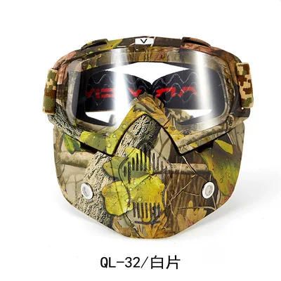 

Vemar Retro Motocross Goggle Motorcycle Glasses Dustproof Anti-UV Mask BMX ATV Detachable Modular Open Face Helmet Cycling MX