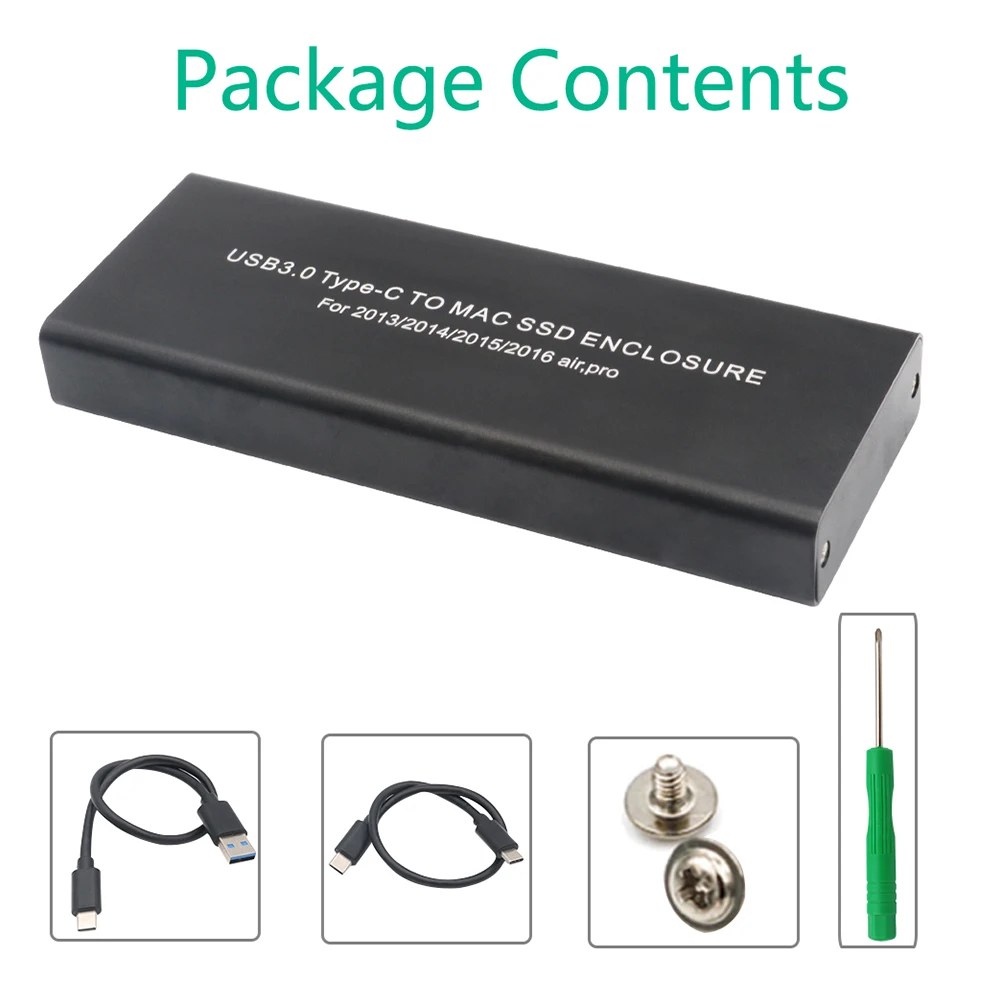 For Apple Macbook Air Pro Retina 2013 2014 2015 2016 Hard Disk Box Usb3.0 to Mac Aluminum Alloy SSD Case Enclosure
For Apple Macbook Air Pro Retina 2013 2014 2015 2016 Hard Disk Box Usb3.0 to Mac Aluminum Alloy SSD Case Enclosure