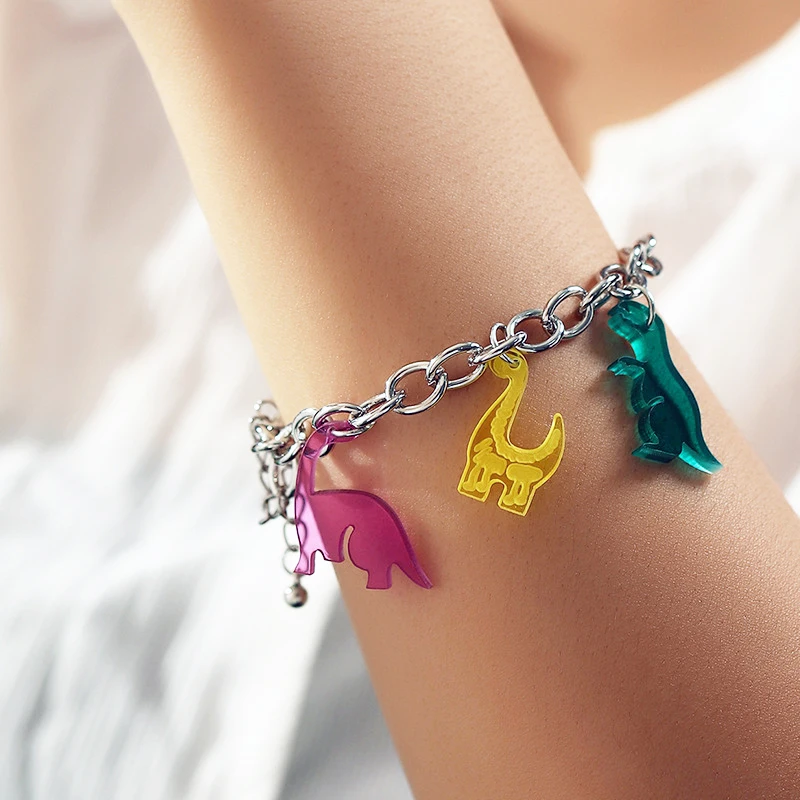 New Cute Color Dinosaur Bracelet for Women Models Simple Transparent Resin Animal Chain Bracelet Trend Jewelry Girl Gift
New Cute Color Dinosaur Bracelet for Women Models Simple Transparent Resin Animal Chain Bracelet Trend Jewelry Girl Gift