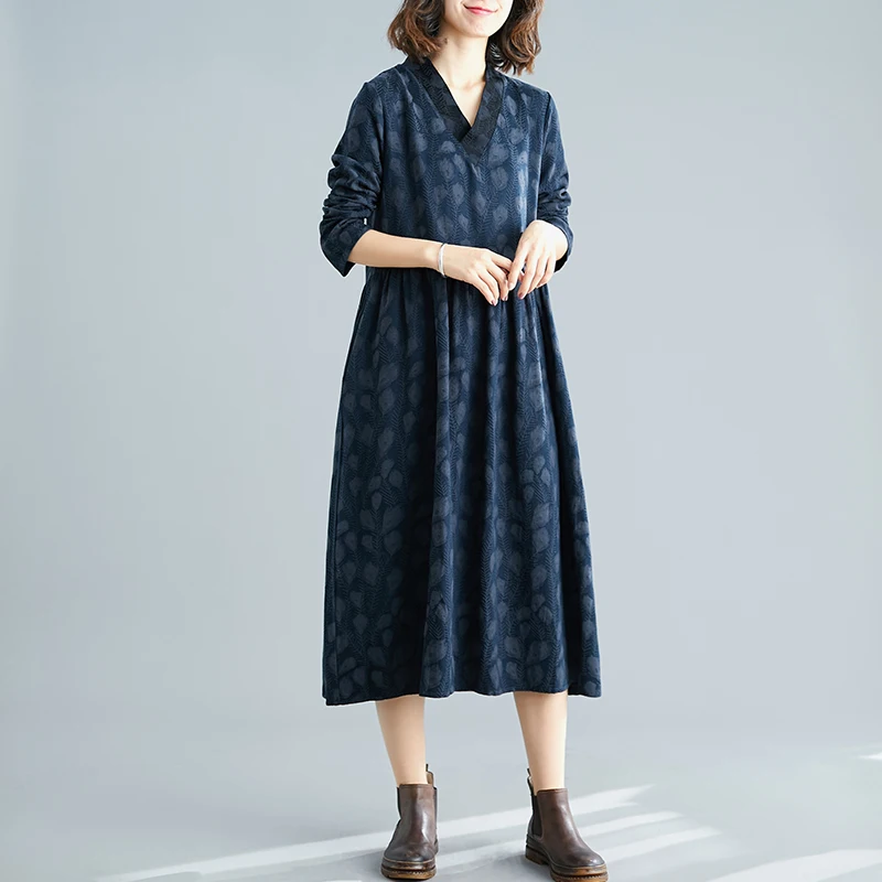 Autumn New Artistic Retro V-neck Jacquard Cotton and Linen Dress Loose Large Size Slimming Patchwork Casual Dress Women
Autumn New Artistic Retro V-neck Jacquard Cotton and Linen Dress Loose Large Size Slimming Patchwork Casual Dress Women