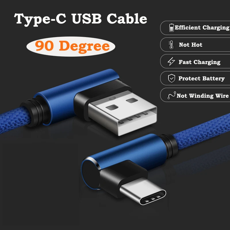 MUSTTRUE USB Type C кабель для Huawei P20 Lite P30 Быстрая зарядка Samsung S10 S9 Plus S8 90 градусов передачи