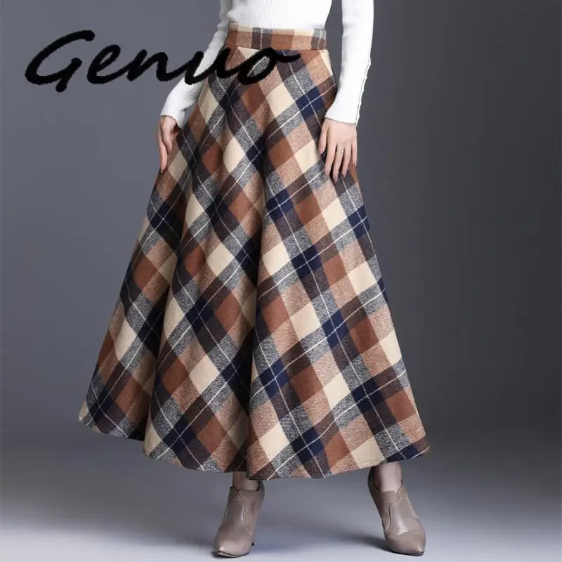Genuo New Brand Skirt Womens 2019Autumn Winter Plus Size3XL Elegant Korean Style Fashion Plaid Tall Waist Long Clothing Thickeni
Genuo New Brand Skirt Womens 2019Autumn Winter Plus Size3XL Elegant Korean Style Fashion Plaid Tall Waist Long Clothing Thickeni