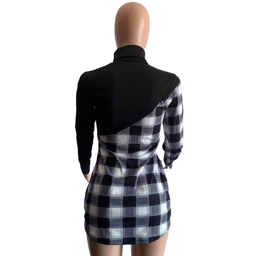 Plus Size Casual Blouse Women Long Sleeve Turtleneck Plaid Printed Top Hollow Out Tops Patchwork Blouses Wholesale Dropshipping
Plus Size Casual Blouse Women Long Sleeve Turtleneck Plaid Printed Top Hollow Out Tops Patchwork Blouses Wholesale Dropshipping