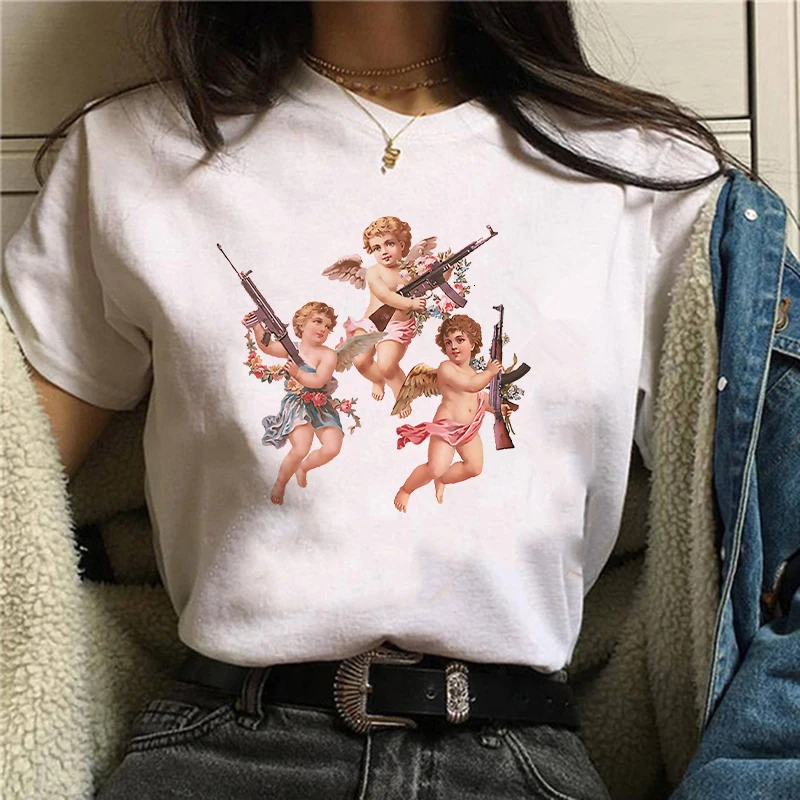 Cupid Angel Print T shirt Women Summer Cartoon Clothes Harajuku Tshirt Female Aesthetic Kawaii Fashion Top Tshirt Cute T-Shir 
Cupid Angel Print T shirt Women Summer Cartoon Clothes Harajuku Tshirt Female Aesthetic Kawaii Fashion Top Tshirt Cute T-Shir
