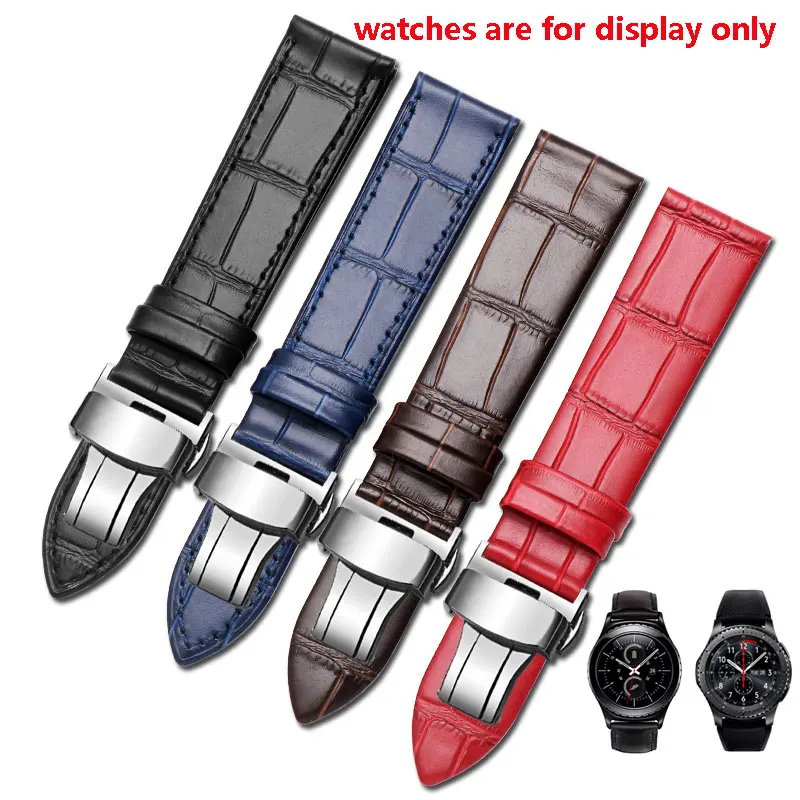 20mm 22mm Ultrathin slub leather watch strap black brown red blue wristband fit Samsung Gear S2 S3 Galaxy Watch
20mm 22mm Ultrathin slub leather watch strap black brown red blue wristband fit Samsung Gear S2 S3 Galaxy Watch