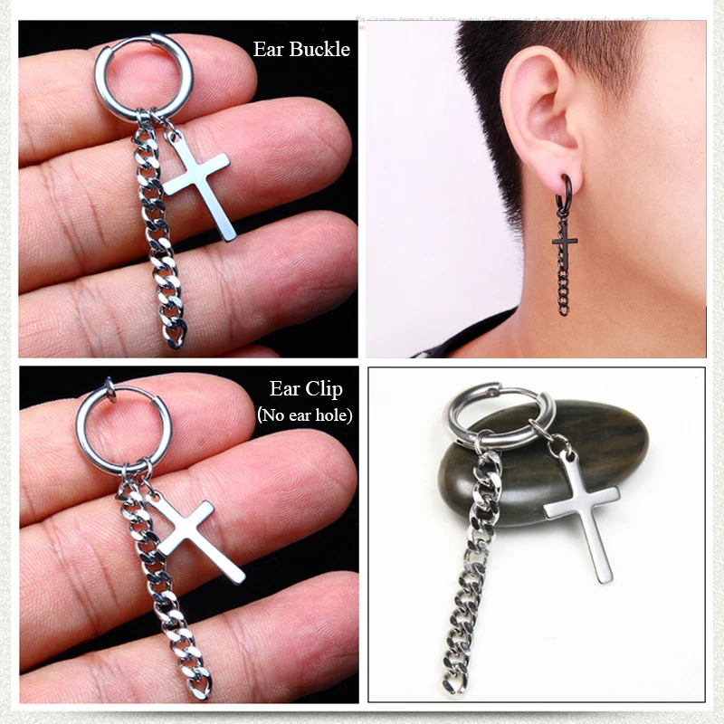 Unisex Punk Styles Earrings Women Men Ear Stud Simple All-match Cross Gothic Stainless Titanium Steel Eardrop Stud Earrings
Unisex Punk Styles Earrings Women Men Ear Stud Simple All-match Cross Gothic Stainless Titanium Steel Eardrop Stud Earrings