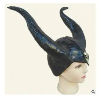 Модный Натуральная Латекс maleficent horns взрослых женщин Хэллоуин Карнавальный