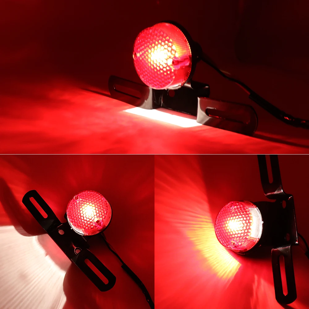 Universal Retro Round Red Motorcycle Cafe Racer ATV Tail Brake Stop Running Light License Plate Bracket Custom
Universal Retro Round Red Motorcycle Cafe Racer ATV Tail Brake Stop Running Light License Plate Bracket Custom