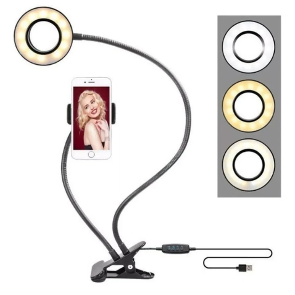 

Desktop mobile phone holder selfie with LED light mobile phone holder car live 360° flower-absorbing mobile phone holder