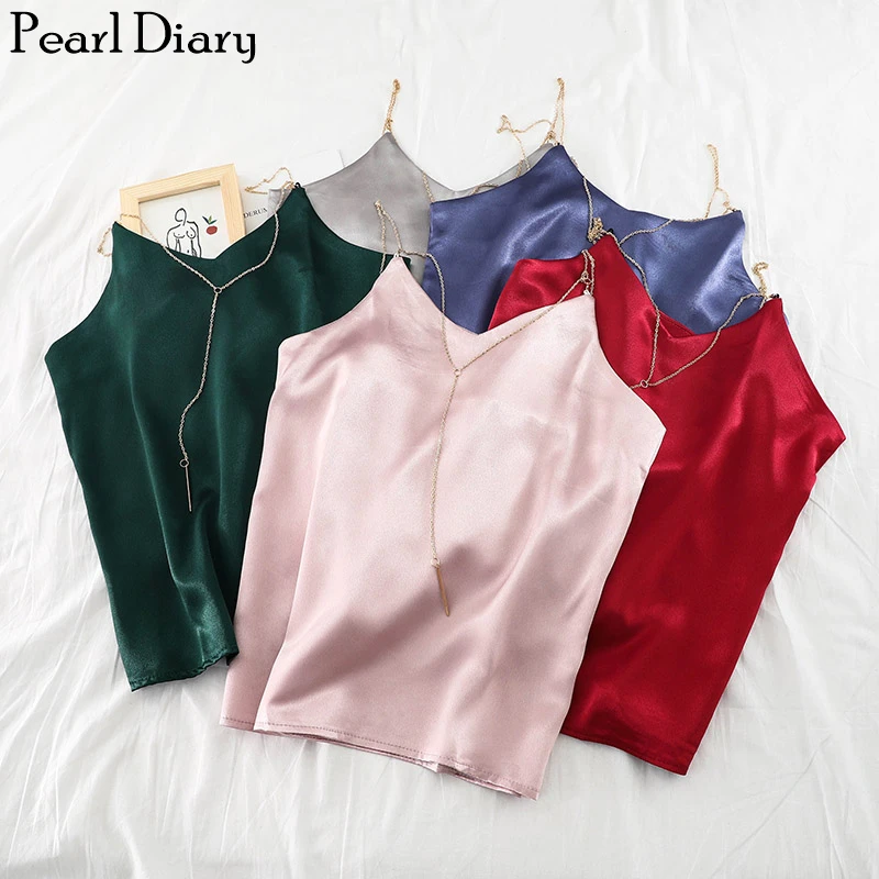 Pearl Diary Women Satin Camisole Top Metal Chain Strap Sexy Camis Sleeveless Drapey Satin Elegant Vintage Loose Top For Women
Pearl Diary Women Satin Camisole Top Metal Chain Strap Sexy Camis Sleeveless Drapey Satin Elegant Vintage Loose Top For Women