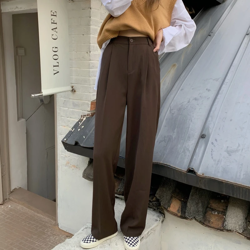 Women Chic Casual Loose Trousers Elastic High Waist Female Wide Leg Pants 2021 Autumn Winter Ladies Suit Pants
Women Chic Casual Loose Trousers Elastic High Waist Female Wide Leg Pants 2021 Autumn Winter Ladies Suit Pants