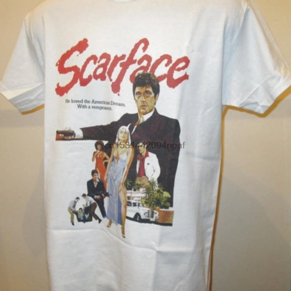 Scarface ретро постер фильма футболка Классик 80s гангстера пленка одежда Графические