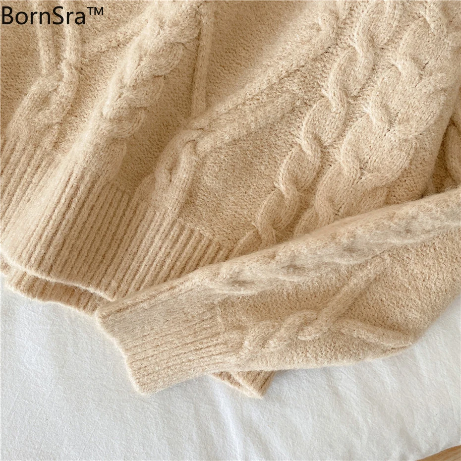 Bornsra Mohair Sweater Woman 2020 Pullover Soft Thick Thread Twist Sweater for Fall Winter Loose Casual Mom Knit Pullover Ladies
Bornsra Mohair Sweater Woman 2020 Pullover Soft Thick Thread Twist Sweater for Fall Winter Loose Casual Mom Knit Pullover Ladies