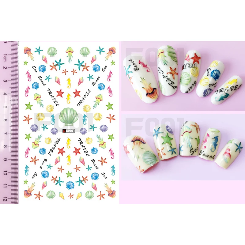 10PCS Summer Ocean Style Mermaid Shell Starfish Pattern Color Line Decorative Nail Sticker Nail Slider Decoration Beauty Tool
10PCS Summer Ocean Style Mermaid Shell Starfish Pattern Color Line Decorative Nail Sticker Nail Slider Decoration Beauty Tool