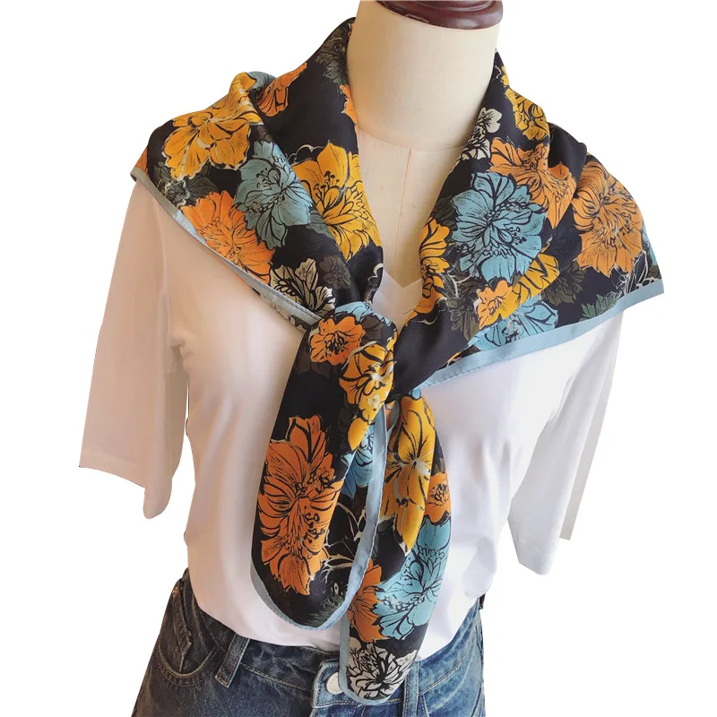 Hot Sale 2021 Female Silk Neck Scarf Square Hair Scarves Foulard Head Brand Shawls And Wraps Neckerchief Bandana Hijab 90*90cm
Hot Sale 2021 Female Silk Neck Scarf Square Hair Scarves Foulard Head Brand Shawls And Wraps Neckerchief Bandana Hijab 90*90cm