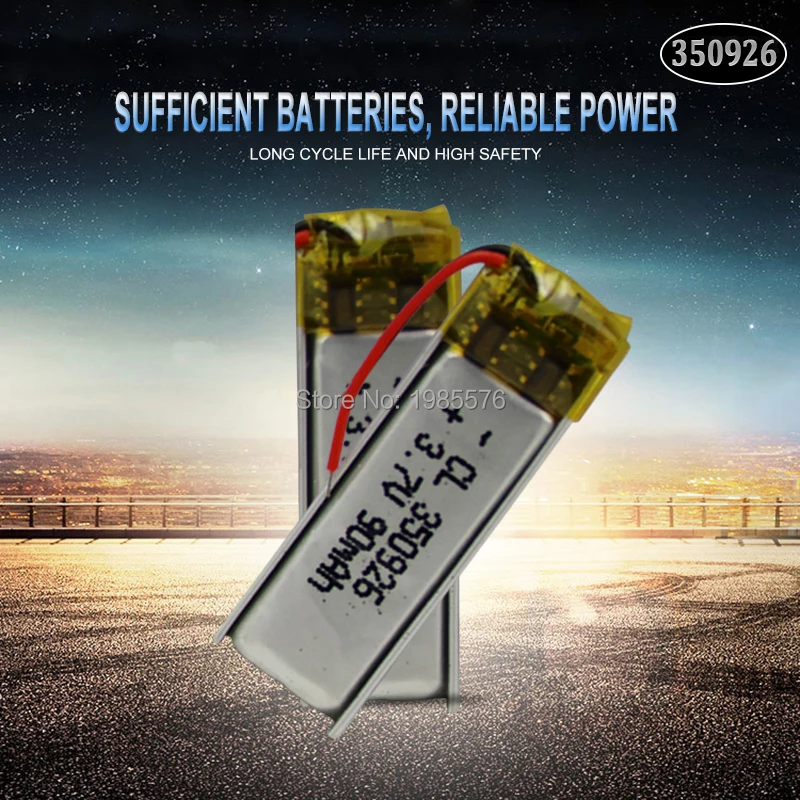 3.7v 90mah lithium polymer battery 350926 bateria li-ion Rechargeable Battery For GPS DVD MP3 MP4 MP5 tablet camera Selfie stick
3.7v 90mah lithium polymer battery 350926 bateria li-ion Rechargeable Battery For GPS DVD MP3 MP4 MP5 tablet camera Selfie stick