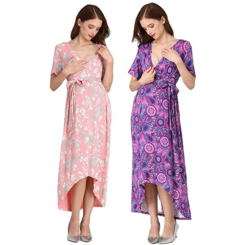 High-Low Surplice Wrap With Waist Belt Maternity Dress Adjustable V Neck Dress Breastfeeding Clothes For Pregnant Women
High-Low Surplice Wrap With Waist Belt Maternity Dress Adjustable V Neck Dress Breastfeeding Clothes For Pregnant Women