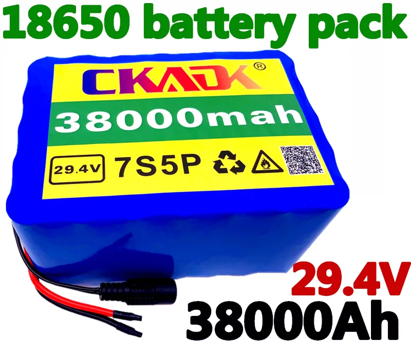 7S5P 24v 38Ah Battery pack 250w 29.4V 38000mAh Lithium-ion battery Suitable for wheelchair motor power electric bicycle BMS
7S5P 24v 38Ah Battery pack 250w 29.4V 38000mAh Lithium-ion battery Suitable for wheelchair motor power electric bicycle BMS