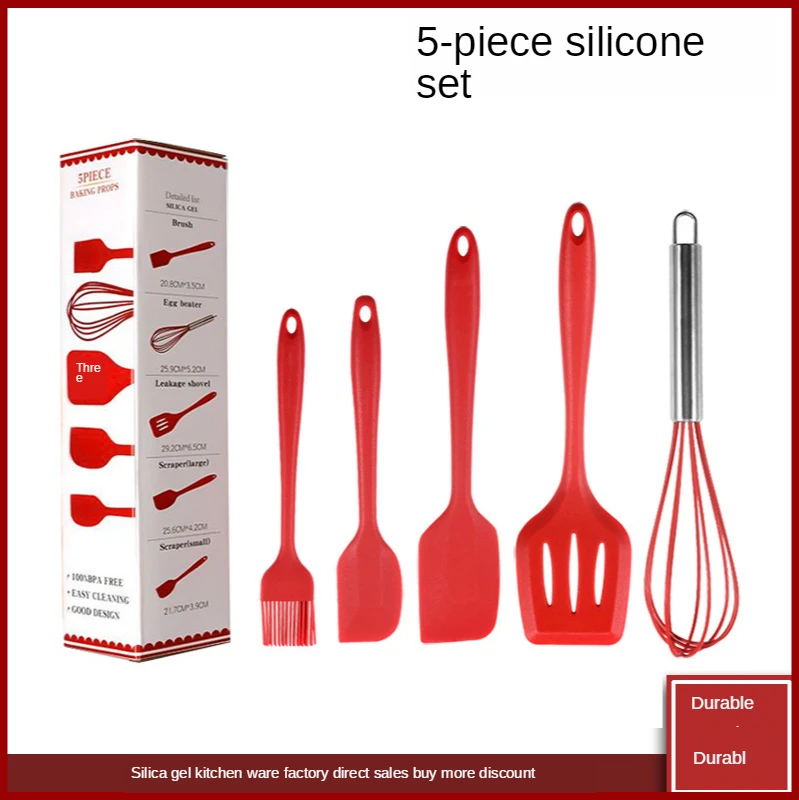Silicone Kitchenware 5-piece Spatula DIY Baking Tool Sets Scraper Cake Utensils Cookware for Kitchen Shovel Egg Stirring Cooking
Silicone Kitchenware 5-piece Spatula DIY Baking Tool Sets Scraper Cake Utensils Cookware for Kitchen Shovel Egg Stirring Cooking