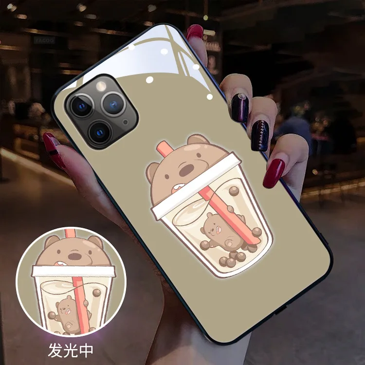 Cartoon Bear LED Flash Call Light Case for iPhone 12 11 pro X XS Max XR 8 7 6s Plus phone cases Tempered Glass Back Cover coque
Cartoon Bear LED Flash Call Light Case for iPhone 12 11 pro X XS Max XR 8 7 6s Plus phone cases Tempered Glass Back Cover coque