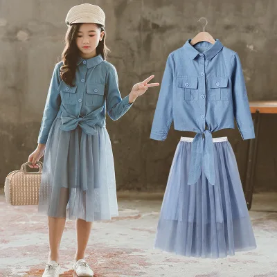 Girls spring and autumn clothes new children's foreign mesh gauze dress suit big boy princess fashion two-piece suit
Girls spring and autumn clothes new children's foreign mesh gauze dress suit big boy princess fashion two-piece suit