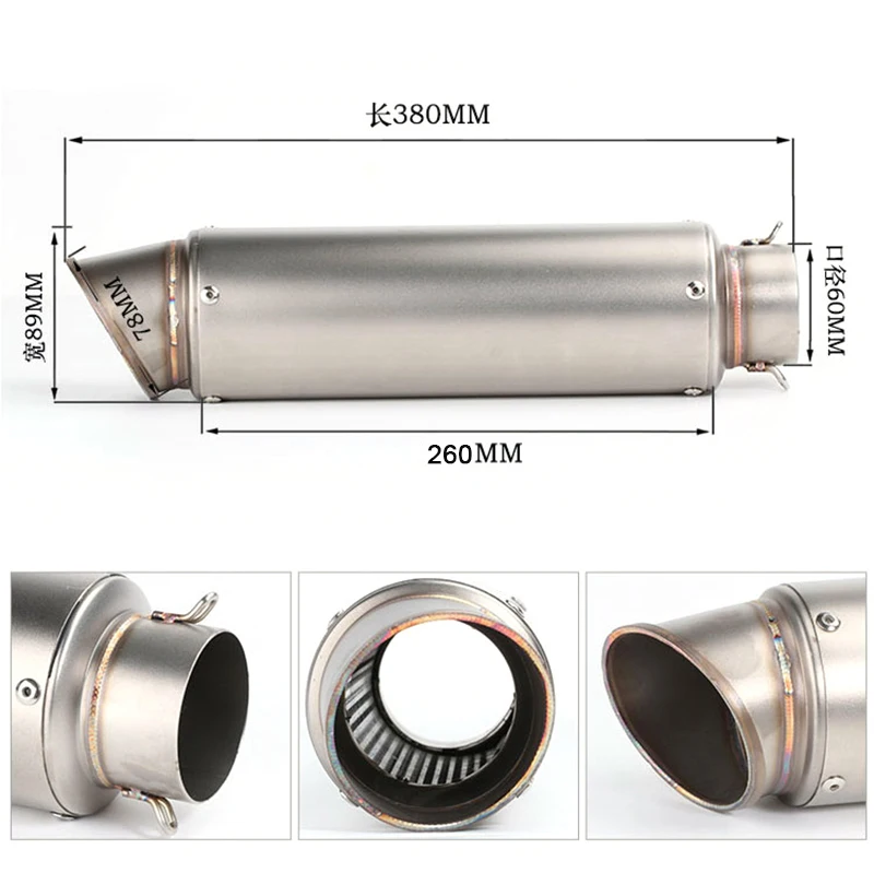51mm 60mm Universal Motorcycle GP Escape Motorcross Scooter Exhaust Pipe Muffler For FZ6 Ninja CBR650F CB400 S1000R R25 ER6N R6
51mm 60mm Universal Motorcycle GP Escape Motorcross Scooter Exhaust Pipe Muffler For FZ6 Ninja CBR650F CB400 S1000R R25 ER6N R6
