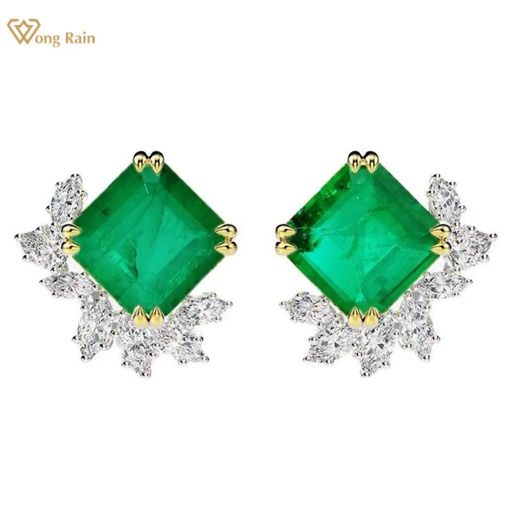 Wong Rain 925 Sterling Silver Created Moissanite Emerald Gemstone Wedding Engagement Ear Studs Earrings Fine Jewelry Wholesale
Wong Rain 925 Sterling Silver Created Moissanite Emerald Gemstone Wedding Engagement Ear Studs Earrings Fine Jewelry Wholesale
