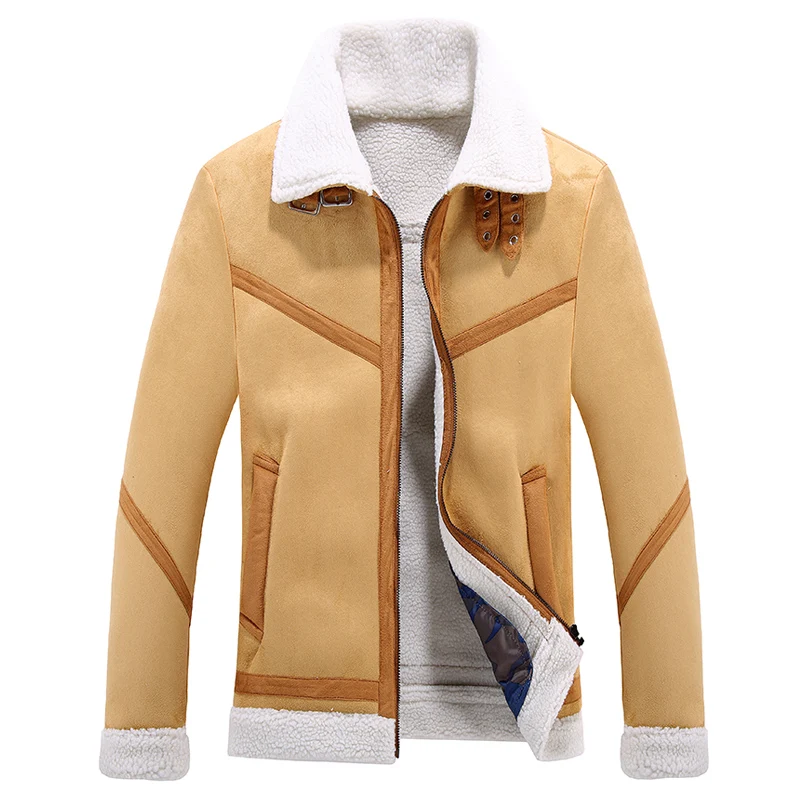 Winter Men Leather fur Jacket Deerskin Fleece Cold-proof Cotton-padded Slim faux Leather Coats Mens Collar jackets clothing 
Winter Men Leather fur Jacket Deerskin Fleece Cold-proof Cotton-padded Slim faux Leather Coats Mens Collar jackets clothing