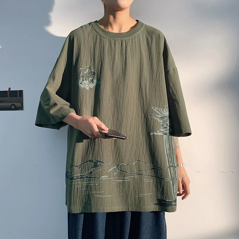 Льняная футболка с коротким рукавом, мужская летняя футболка 2021, футболки, модная одежда в стиле Харадзюку, футболка оверсайз в стиле хип-хо... 
Льняная футболка с коротким рукавом, мужская летняя футболка 2021, футболки, модная одежда в стиле Харадзюку, футболка оверсайз в стиле хип-хо...