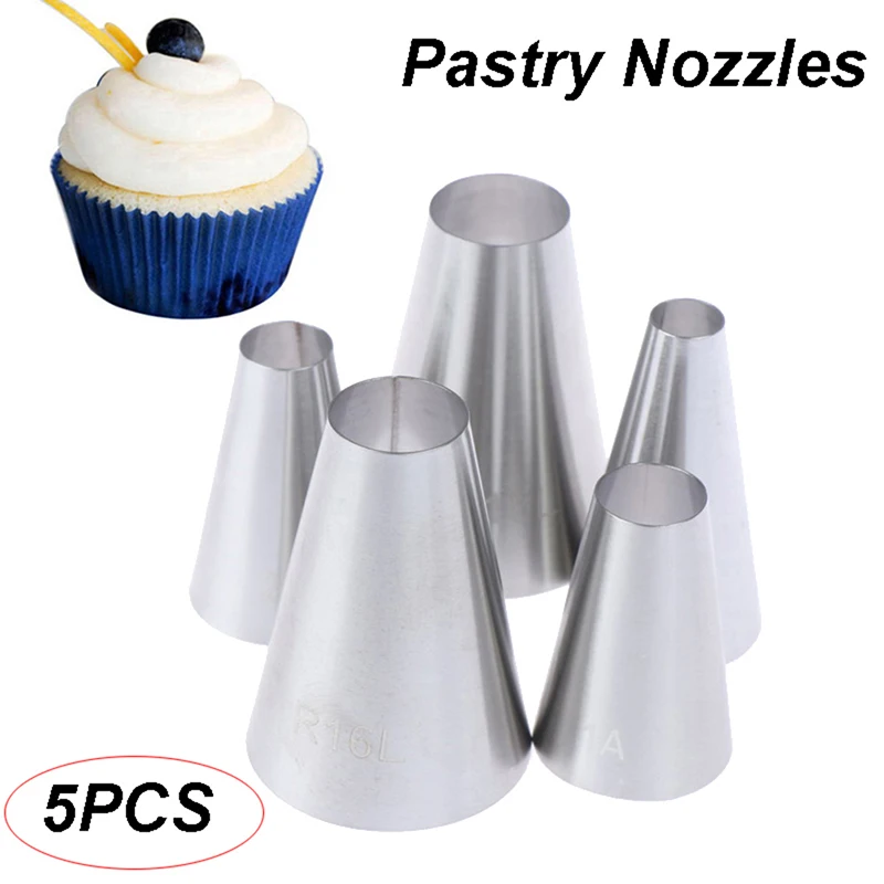 5pcs set of Big Round Hole Decorating Mouth Set of 5 Ins Simple Style Stainless Steel Cake Cream Baking Tools
5pcs set of Big Round Hole Decorating Mouth Set of 5 Ins Simple Style Stainless Steel Cake Cream Baking Tools