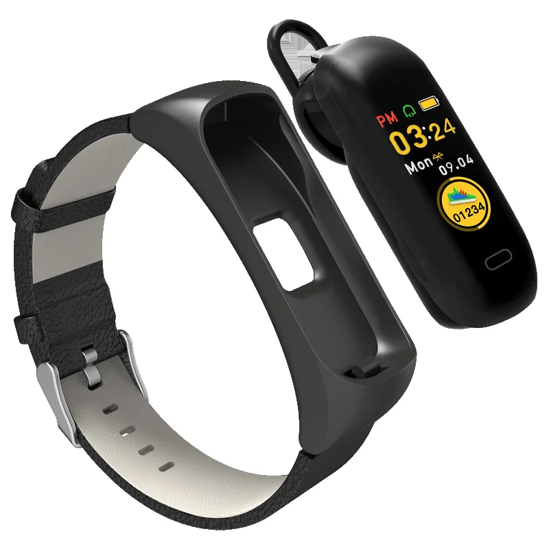 

Портативный цветной экран, гарнитура два в одном, спортивный смарт-браслет для взрослых с пульсометром, умный браслет с Bluetooth для звонков