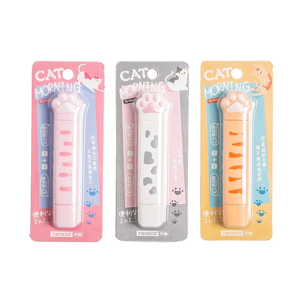 Kawaii Cat Paw Dual Tips Correction Tape Glue Stationery Correction Band for School Writing Supplies
Kawaii Cat Paw Dual Tips Correction Tape Glue Stationery Correction Band for School Writing Supplies