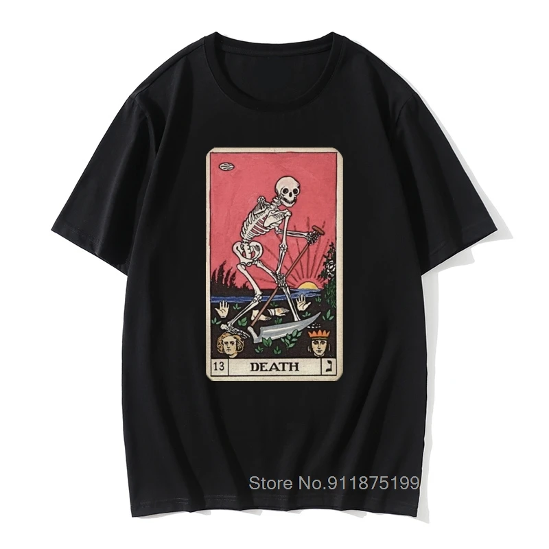 Death Tarot Men Tshirt Divination Occult Card Magic Witch Leisure Tee Shirt Round Collar Tee Shirts Cotton Summer
Death Tarot Men Tshirt Divination Occult Card Magic Witch Leisure Tee Shirt Round Collar Tee Shirts Cotton Summer