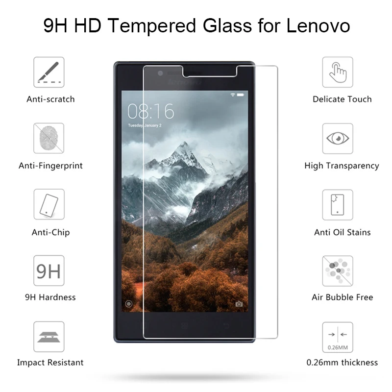 Закаленное стекло для Lenovo K5 Pro 1 шт./2 шт. Защита экрана P1 P2 P780 S5 S60 S650 S850 S860 S960 пленка