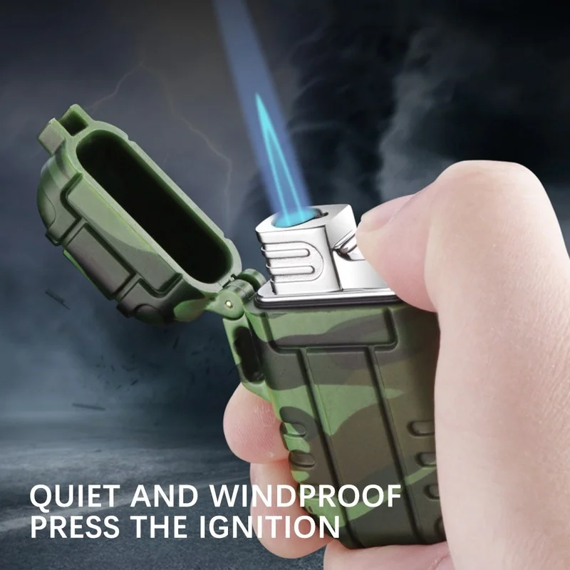Gas lighter Waterproof lighter for Outdoor Camping Inflatable Butane Cigarette Lighter Windproof blue flame lighter For Man Gift 
Gas lighter Waterproof lighter for Outdoor Camping Inflatable Butane Cigarette Lighter Windproof blue flame lighter For Man Gift