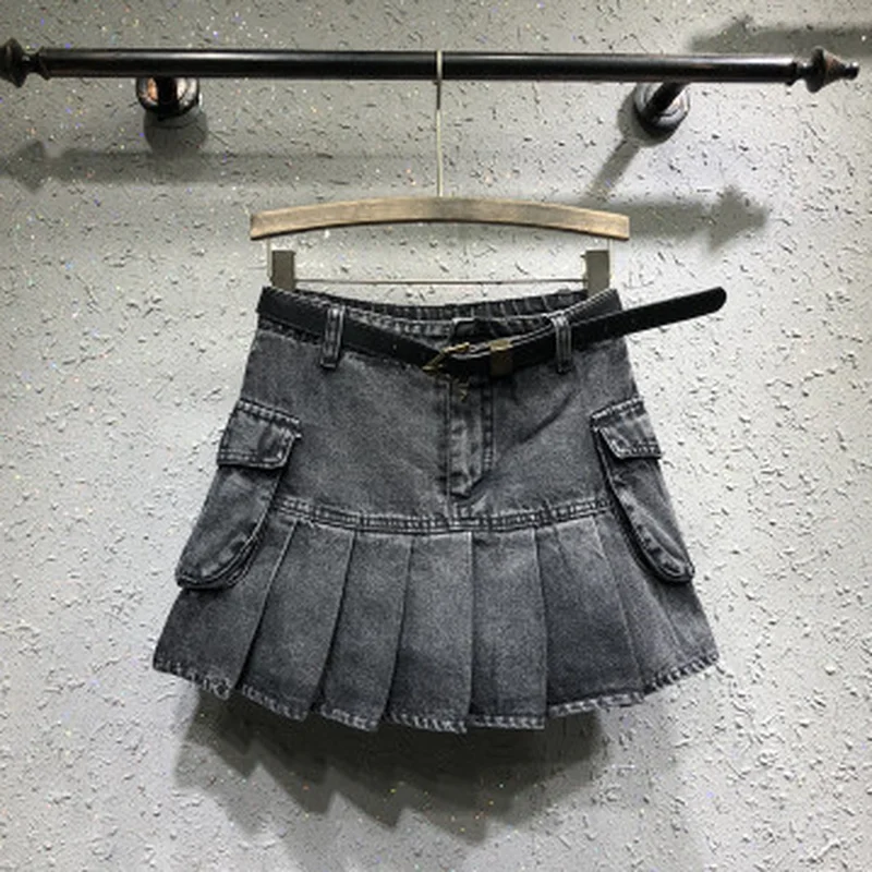 High Waist Jeans Skirts Women Denim Pleated Skirt with Big Pockets Punk Streetwear Bottom Summer Mini Skirts Casual Faldas Mujer
High Waist Jeans Skirts Women Denim Pleated Skirt with Big Pockets Punk Streetwear Bottom Summer Mini Skirts Casual Faldas Mujer