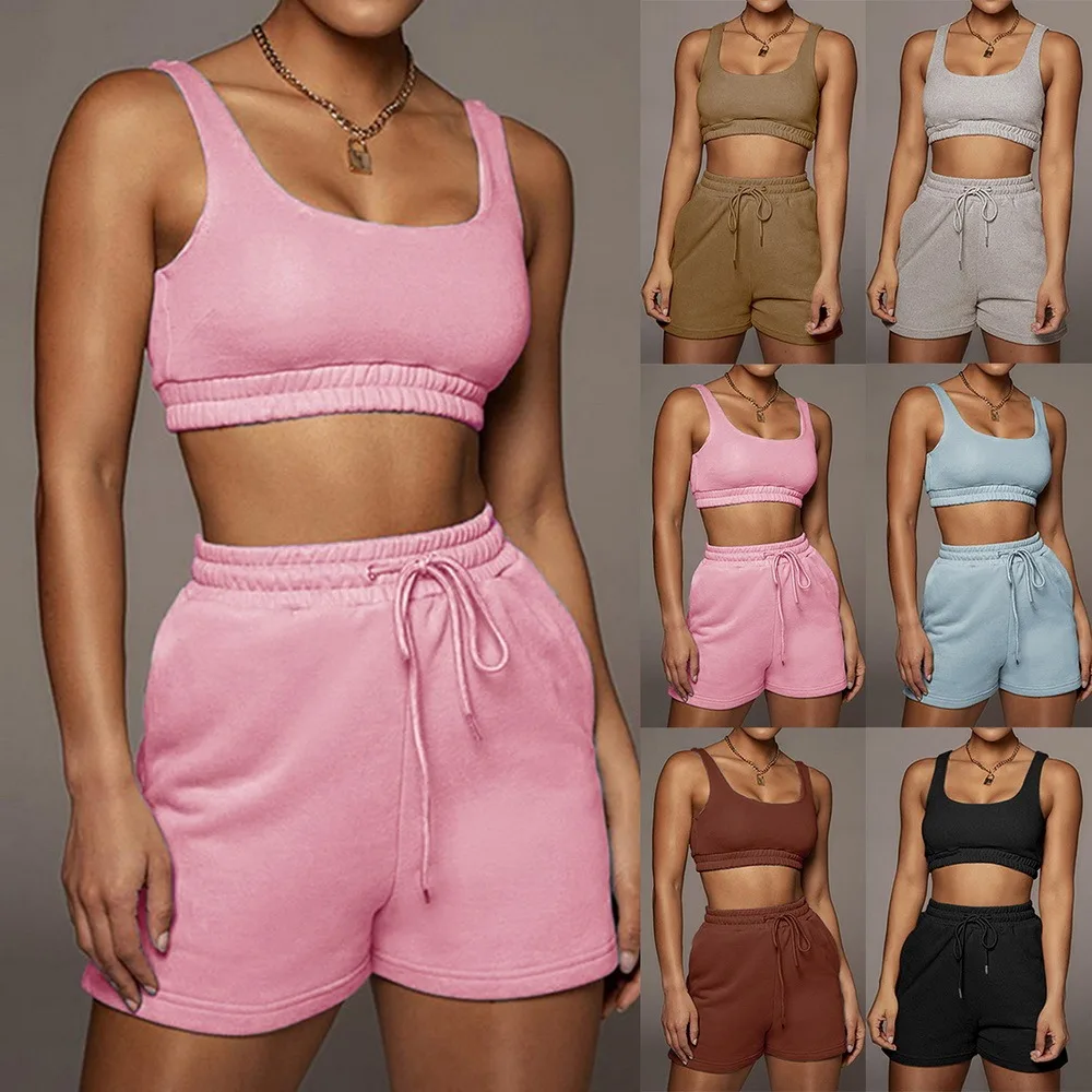 Active Sportswear Tank Top And Biker Shorts Sets For Women Casual Solid Athleisure Two Piece Outfits Summer 2021 Set 
Active Sportswear Tank Top And Biker Shorts Sets For Women Casual Solid Athleisure Two Piece Outfits Summer 2021 Set