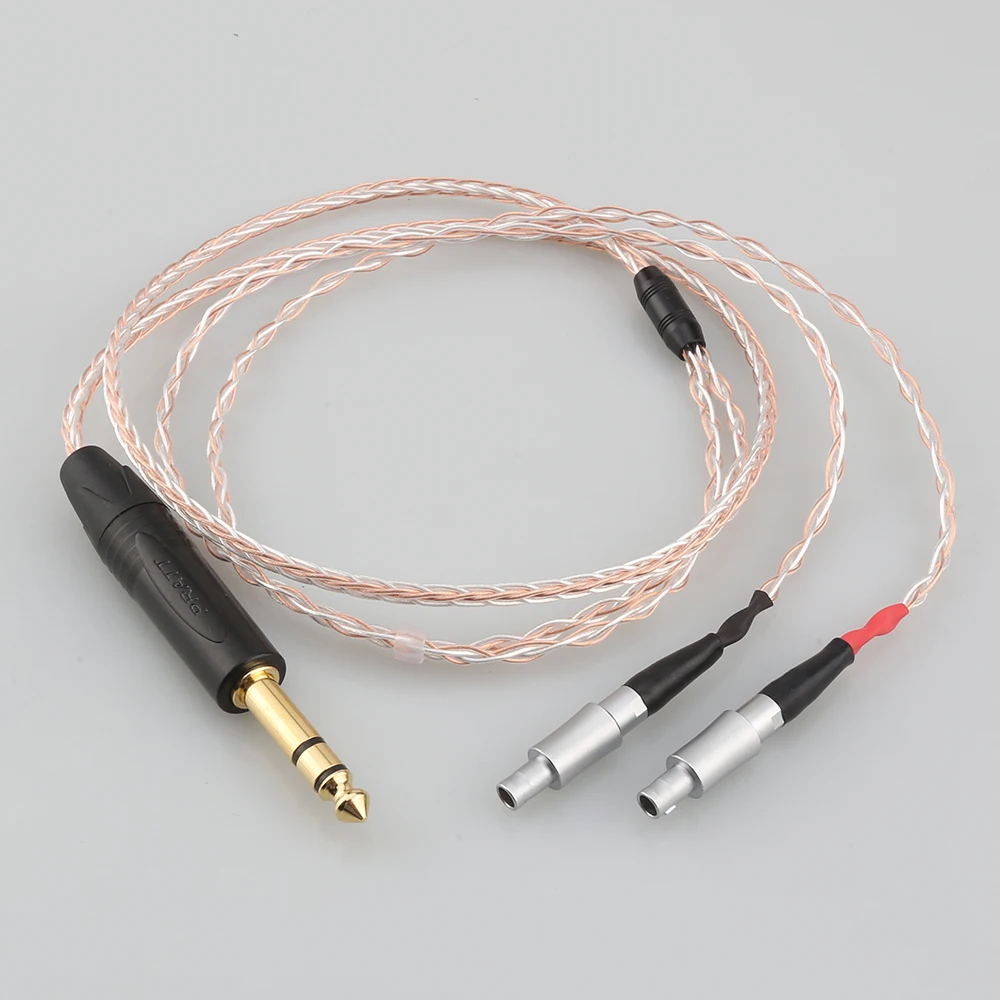 6.35mm Plug 8 Core Silver Plated OCC Earphone Cable For Sennheiser HD800 HD800s HD820s HD820 Dharma D1000
6.35mm Plug 8 Core Silver Plated OCC Earphone Cable For Sennheiser HD800 HD800s HD820s HD820 Dharma D1000
